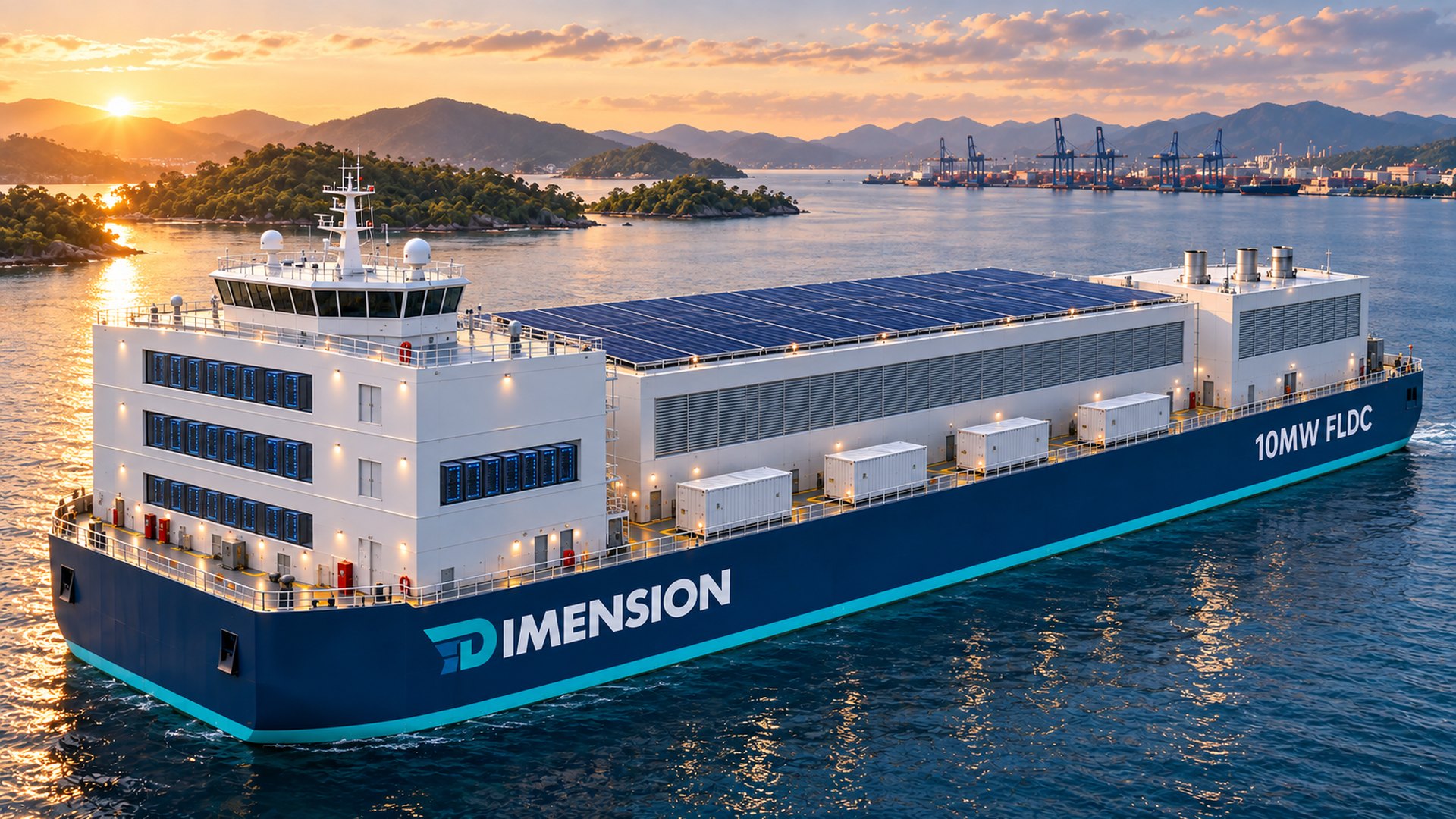 Neumann Class — modular floating data centre platform in sheltered coastal water